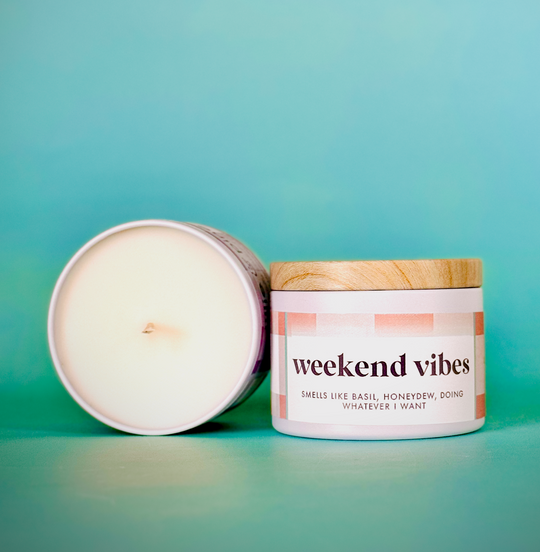 "Weekend Vibes" Fun Soy Candle