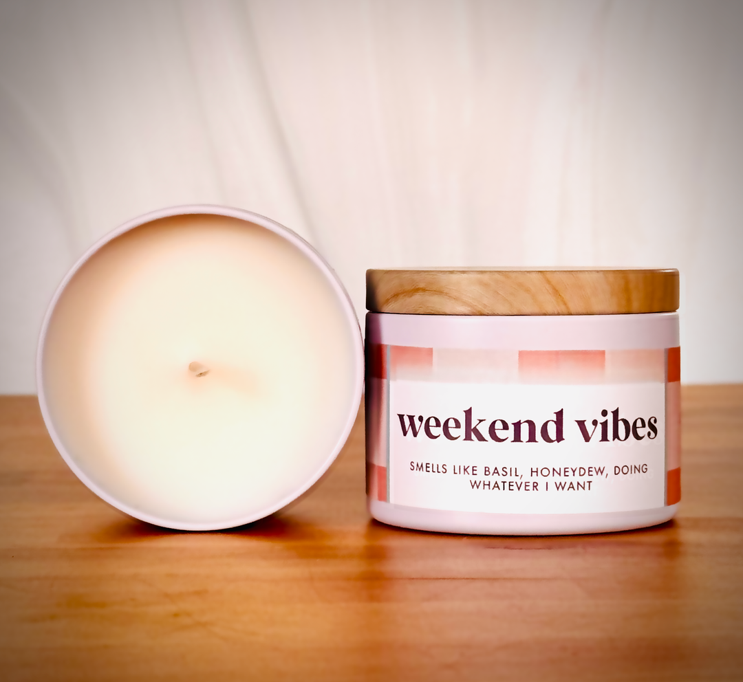 "Weekend Vibes" Fun Soy Candle